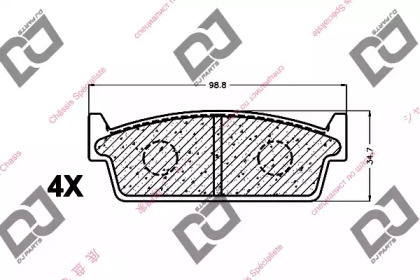 Комплект тормозных колодок DJ PARTS BP1484